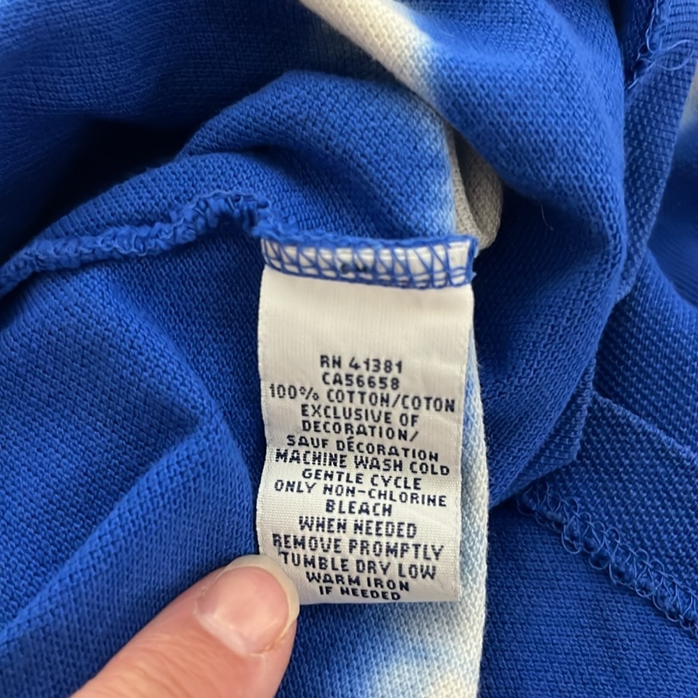 Vtg Ralph Lauren tie dye polo blue and white XXL - Picture 8 of 11